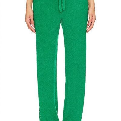 Monrow women's boucle knit vintage sweatpants in PARSLEY - size L